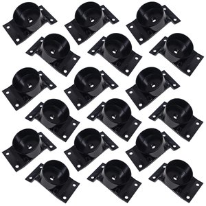 Kit 18 Chapinhas Chapa Inclinada 15º com Tubo Fixação Pés Palito Rosca 5/16 Preta