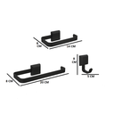 Ver imagem 2 de Kit Porta Papel Higiênico e Porta Toalha de Rosto Luxo + Cabide Lavabo Preto Fosco