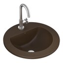 Ver imagem 2 de Cuba de Sobrepor Lavatório Redonda com Mesa 45x45cm Marrom Fosco - L.1272.22