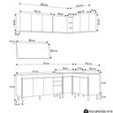 Ver imagem 4 de Armário de Cozinha Modulado de Canto 6 Peças Cp32 Balcão com Tampo Preto/cinza - Lumil Lumil Móveis