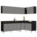 Ver imagem 1 de Armário de Cozinha Modulado de Canto 6 Peças Cp32 Balcão com Tampo Preto/cinza - Lumil Lumil Móveis