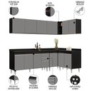 Ver imagem 3 de Armário de Cozinha Modulado de Canto 6 Peças Cp32 Balcão com Tampo Preto/cinza - Lumil Lumil Móveis
