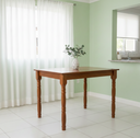 Ver imagem 1 de Mesa de Jantar 4 Lugares Retangular em Madeira Maciça com Tampo em MDF Dalas Marrom/Imbuia