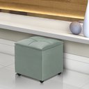 Ver imagem 1 de Puff Baú Decorativo Cristal 40x40 Estofado em Veludo Cinza