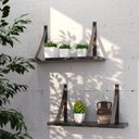 Ver imagem 2 de Prateleira em MDF Preto 50x15cm com Alça Café