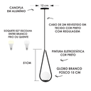 Ver imagem 3 de KIT 4 PENDENTE GOTA GLOBO VIDRO 15 JABUTICABA PRETO FOSCO BF