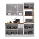Ver imagem 6 de Armário de Cozinha Modulada Compacta Fidelitá Nara 100% MDF 3 Peças 190cm 10 Portas 2 Gavetas com