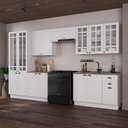 Ver imagem 1 de Armário de Cozinha Modulada Compacta Fidelitá Nara 100% MDF 3 Peças 190cm 10 Portas 2 Gavetas com