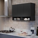 Ver imagem 2 de Armário Suspenso 3 Portas Milão:preto