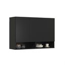 Ver imagem 3 de Armário Suspenso 3 Portas Milão:preto