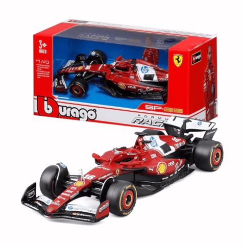 Miniatura F1 Ferrari Sf-25 16 Leclerc S/ Piloto 1:43 Bburago