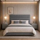 Ver imagem 1 de Cabeceira para Cama Casal Estofada 1,38 Mts Iza Vilajo: Suede Cinza