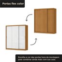 Ver imagem 4 de Guarda-Roupa 100% MDF 3 Portas de Correr 4 Gavetas 193x213x55cm Cinamomo/Branco