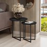 Mesa de Canto Jade Conjunto com 2 mesas Pé de Aço Preto - 1