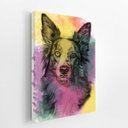 Ver imagem 2 de Quadro Cachorro Border Collie Tinta Aquarela Canvas 20x30cm