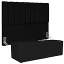 Ver imagem 1 de Kit Cabeceira Cama Box Casal King 195cm com Calçadeira Baú Dália W01 Facto Preto - Lyam