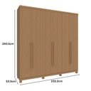 Ver imagem 6 de Guarda Roupa New Honduras 6 Portas 5 Gavetas Móveis Rimo Carvalho/carvalho