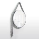 Ver imagem 3 de Espelho Decorativo Adnet Cinza Alça Macramê Cinza 50cm Redondo Cinza/Cinza, 50 cm