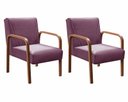 Ver imagem 2 de Kit Namoradeira Anita + 2 Poltronas Braço Madeira Decoração Recepção Sala - Veludo Roxo