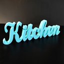 Ver imagem 2 de Palavra Kitchen - Estatueta 6cm Decoração Cozinha - Toque 3D:Azul Tiffany