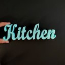 Ver imagem 3 de Palavra Kitchen - Estatueta 6cm Decoração Cozinha - Toque 3D:Azul Tiffany