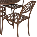 Ver imagem 2 de Jogo de Mesa Jardim 4 Cadeiras Alumínio Fundido Ombrelone Marrom