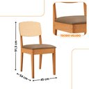 Ver imagem 3 de Mesa de Jantar Diane 180cm Tampo Mdf Vidro com 6 Cadeiras Copper Premium Moderna Mobília