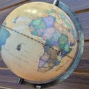 Ver imagem 2 de Globo Terrestre Retrô Bege Base de Madeira 30cm Vintage