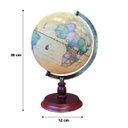 Ver imagem 6 de Globo Terrestre Retrô Bege Base de Madeira 30cm Vintage