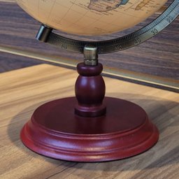 Globo Terrestre Retrô Bege Base de Madeira 30cm Vintage - 3