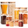 Kit Com 12 Potes Herméticos de Vidro 2x 200ml, 2x 250ml, 2x 400ml, 2x 600ml, 2x 800ml, 2x 2000ml - 1