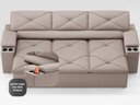 Ver imagem 5 de Sofá com Porta Copos Retrátil e Reclinável Pop 2,05m Velosuede Bege - Netsofas