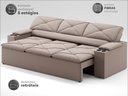 Ver imagem 3 de Sofá com Porta Copos Retrátil e Reclinável Pop 2,05m Velosuede Bege - Netsofas