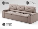 Ver imagem 2 de Sofá com Porta Copos Retrátil e Reclinável Pop 2,05m Velosuede Bege - Netsofas