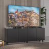 Rack para Tv até 50 Polegadas com 4 Portas e Rodízios Multimóveis Mp1069 Preto - 2