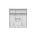 Ver imagem 2 de Guarda Roupas Premium 6 Portas 2 Gavetas Roupeiro Luna Design Moderno Cor Branco