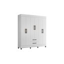 Ver imagem 1 de Guarda Roupas Premium 6 Portas 2 Gavetas Roupeiro Luna Design Moderno Cor Branco