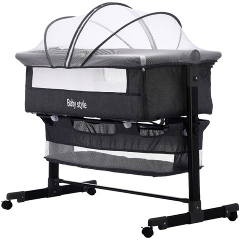 Berço Infantil Portátil Moisés Co-sleeper Bed Balanço Acoplado Cama com Mosquiteiro para Bebê Recém-