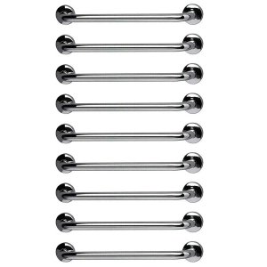 Barra de Apoio 60cm Aço Inox Kit 9 Unidades Gestante Idoso Segurança Banheiro Box Acessibilidade Cor
