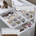 Ver imagem 2 de Bancada Penteadeira Princess 4 Gavetas com Espelho 136 cm Branco Acetinado - Mavaular