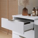 Ver imagem 7 de Bancada Penteadeira Princess 4 Gavetas com Espelho 136 cm Branco Acetinado - Mavaular