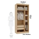 Ver imagem 5 de Guarda Roupa Modulado Mônaco 3 Portas de Bater 2 Gavetas MDF MDP Carvalho-Off White Pérola Luciane