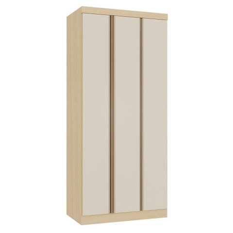 Guarda Roupa Modulado Mônaco 3 Portas de Bater 2 Gavetas MDF MDP Carvalho-Off White Pérola Luciane