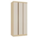 Ver imagem 1 de Guarda Roupa Modulado Mônaco 3 Portas de Bater 2 Gavetas MDF MDP Carvalho-Off White Pérola Luciane