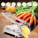 Ver imagem 3 de Cortador de Batata Frita Palito em Inox Picador Legumes Fatiador Maquina de Mesa Industrial