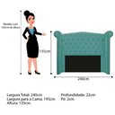 Ver imagem 2 de Cabeceira Estofada Veneza 195cm Suede Azul Tiffany