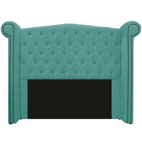 Cabeceira Estofada Veneza 195cm Suede Azul Tiffany