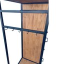 Ver imagem 5 de Guarda-Roupas Arara Modelo Industrial - Ferro e Madeira - Cores Preto e Castanheira