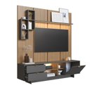 Ver imagem 5 de Conjunto Rack e Painel para TV até 55 Polegadas com LED Aurora Mel/Grafite