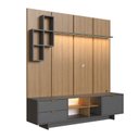 Ver imagem 2 de Conjunto Rack e Painel para TV até 55 Polegadas com LED Aurora Mel/Grafite